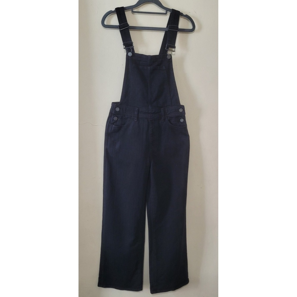 Paige Overalls Womens Size‎ 24 Black Wide Leg Stretch Adjustable Straps